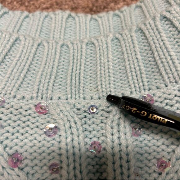 Rave Medium Light Blue Y2K Long Sleeve Sweater - Picture 7 of 9